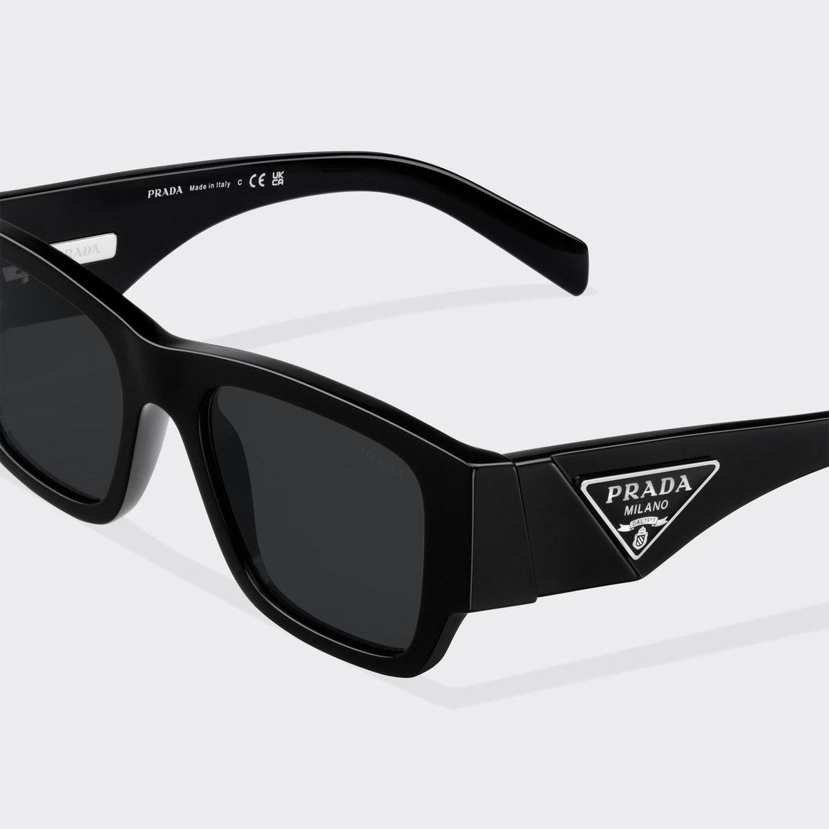 Prada Men Square Frame Dusty Black Sunglasses