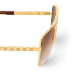 Louis Vuitton Men Square Frame Shiny Gold Sunglasses