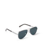 Louis Vuitton Men Pilot Frame Silver Sunglasses