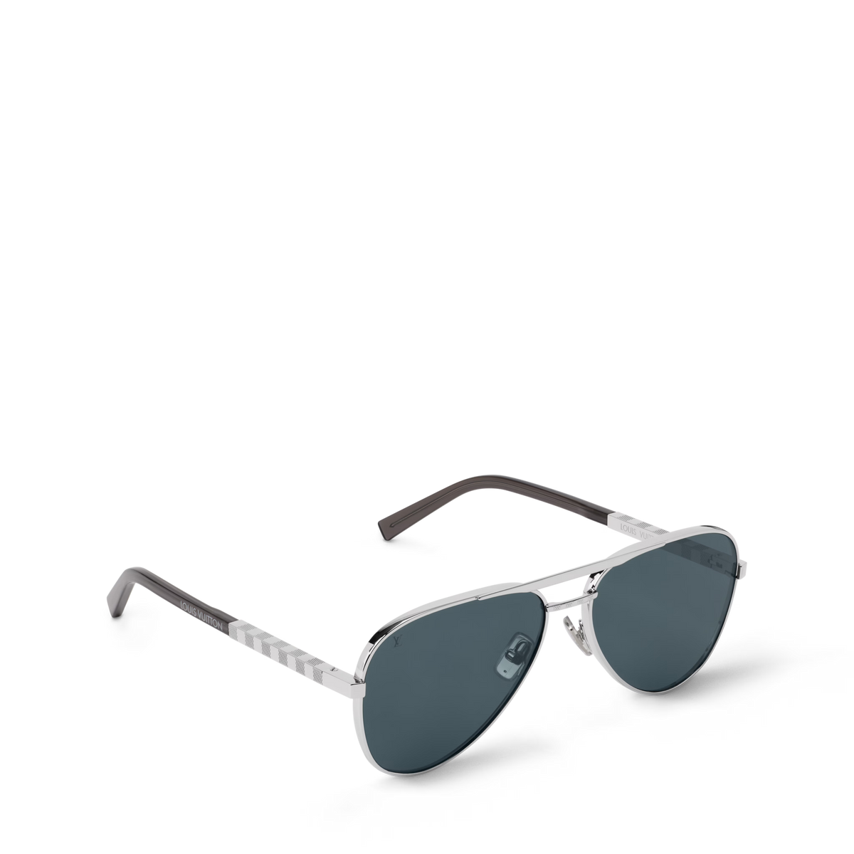 Louis Vuitton Men Pilot Frame Silver Sunglasses