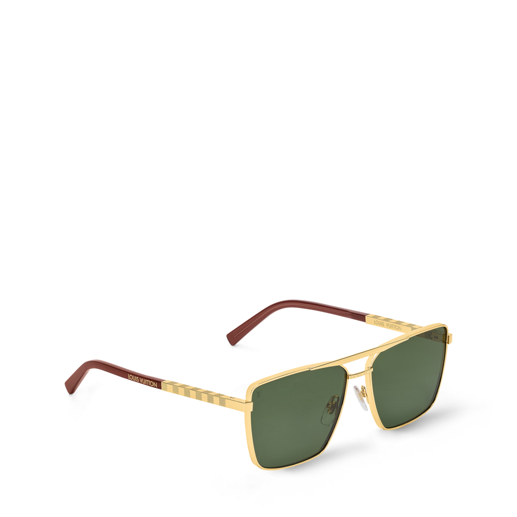 Louis Vuitton Men Square Frame Natural Gold Sunglasses