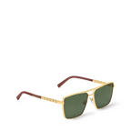 Louis Vuitton Men Square Frame Natural Gold Sunglasses