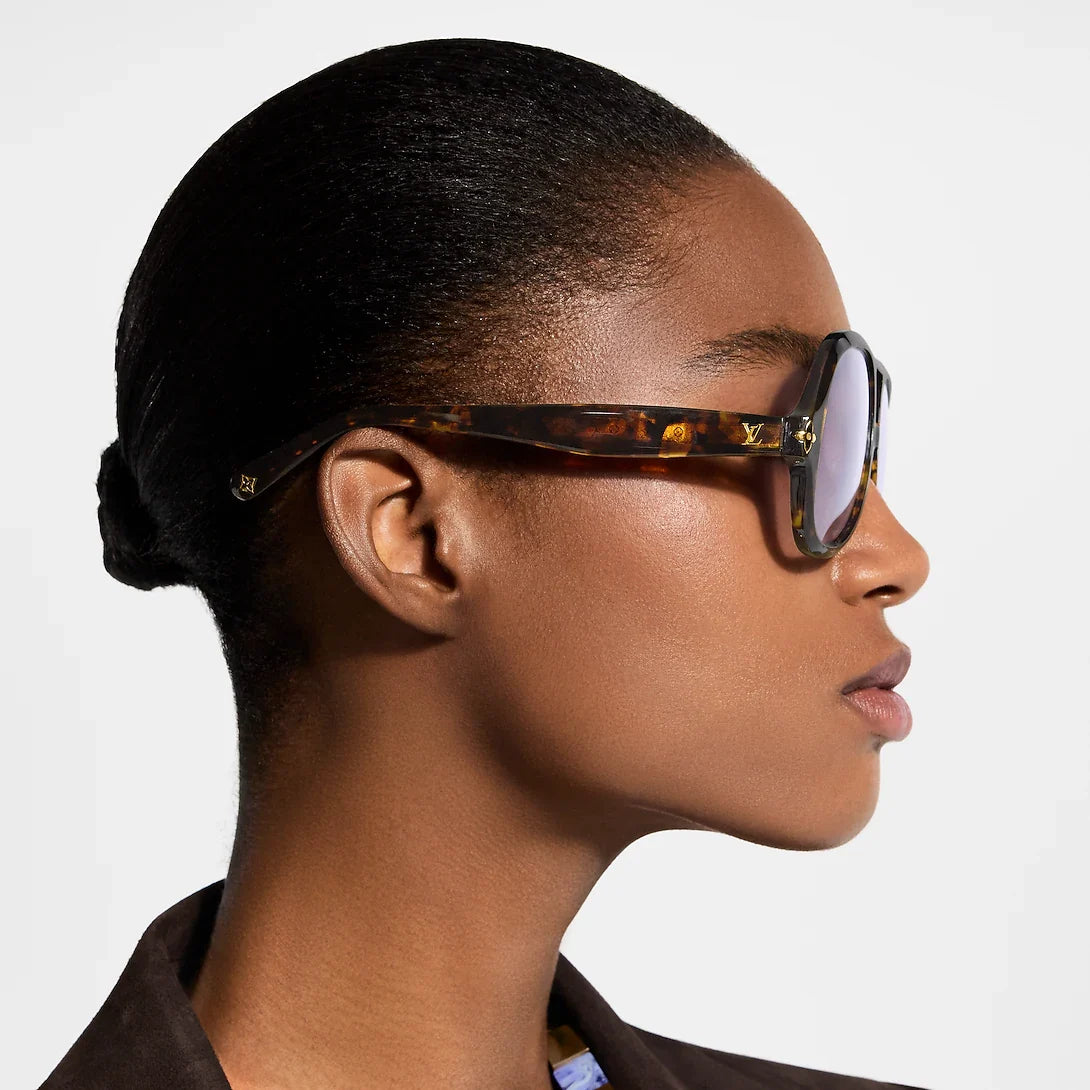 Louis Vuitton Women Aura Flower Square Pilot Sunglasses