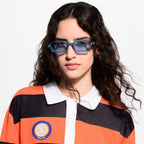 Louis Vuitton Women Rectangle Frame Blue Sunglasses