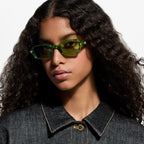 Louis Vuitton Women Rectangle Frame Green Sunglasses