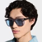 Louis Vuitton Men Square Frame Transparent Grey Sunglasses