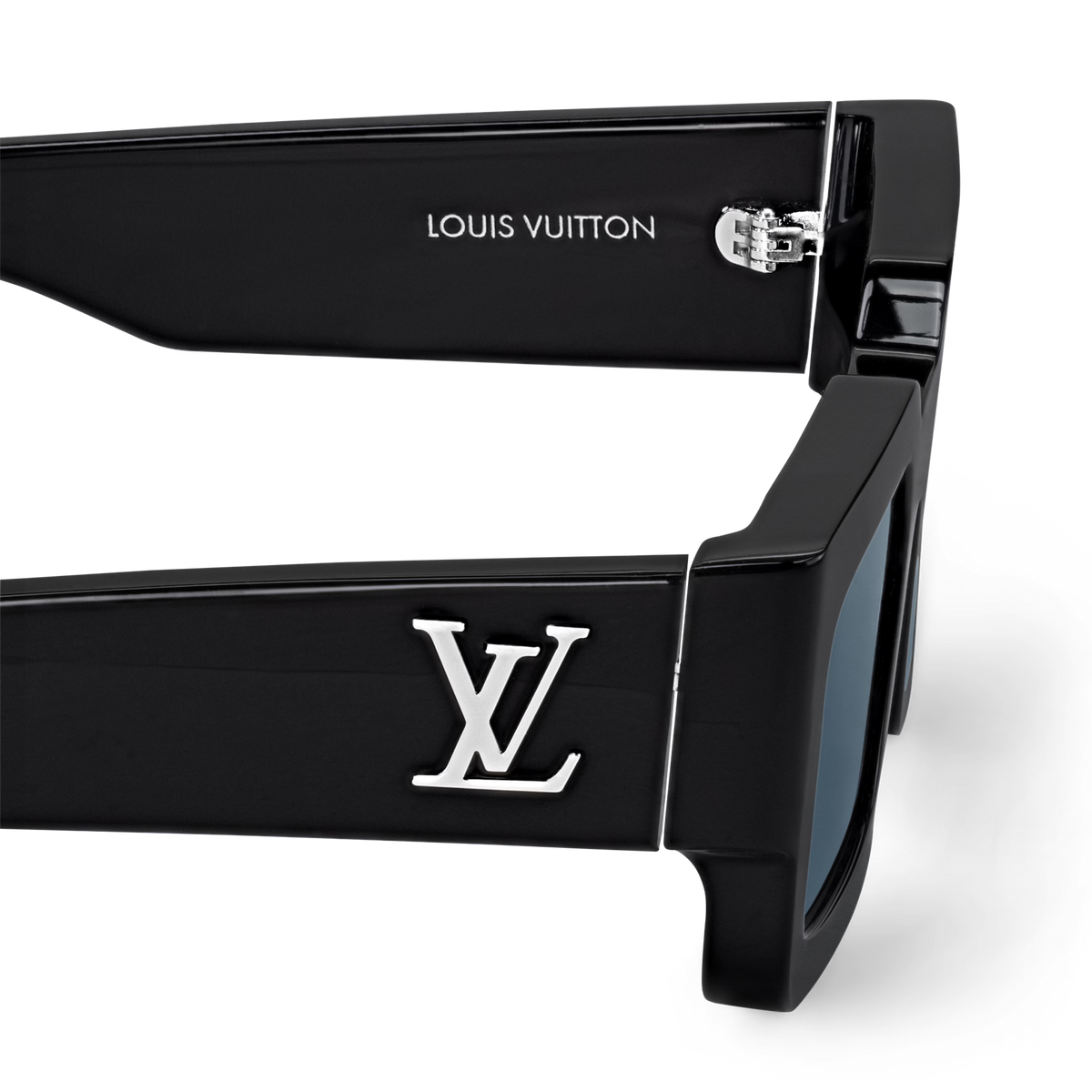 Louis Vuitton Men Square Frame Matt Shiny Black Sunglasses