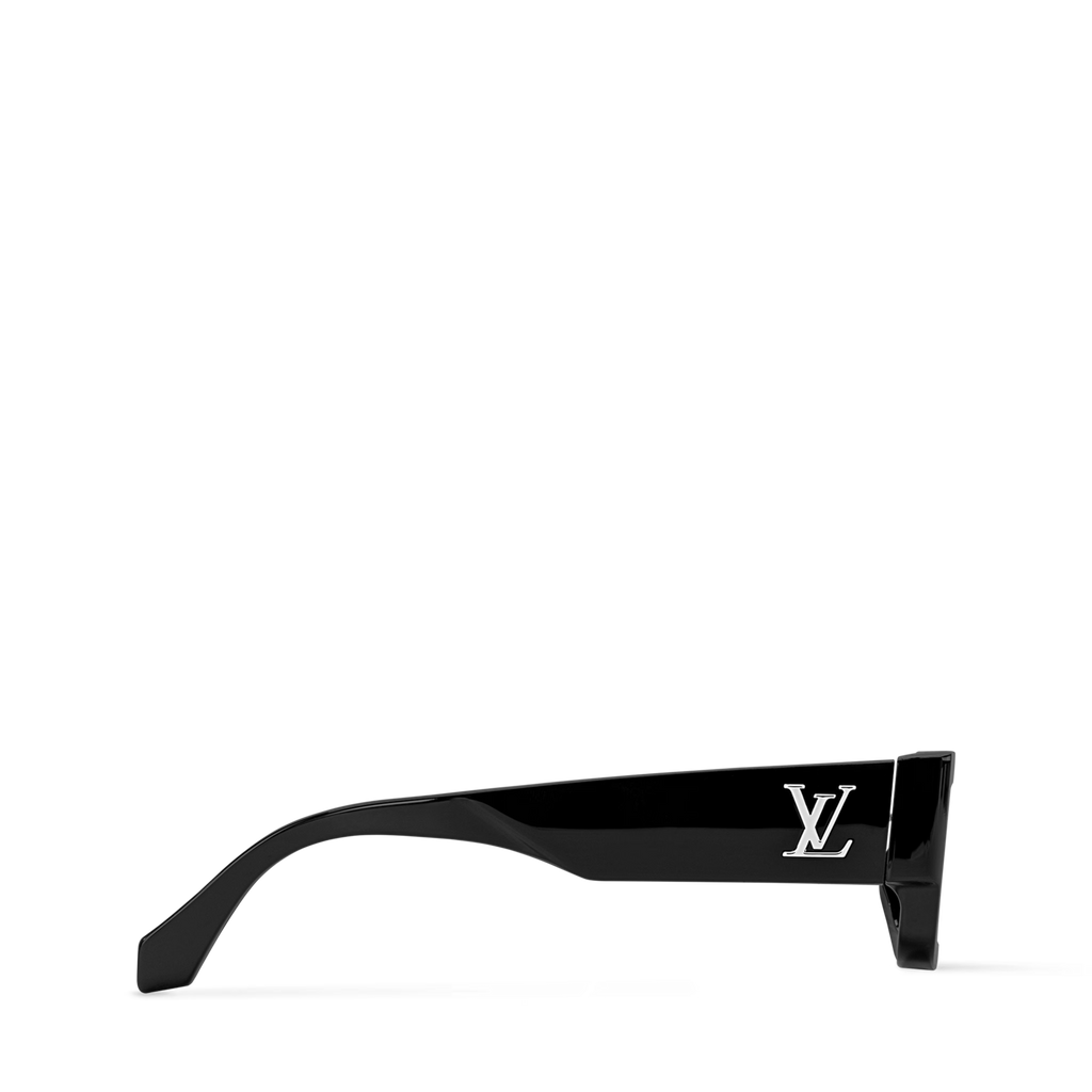 Louis Vuitton Men Square Frame Matt Shiny Black Sunglasses