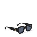 Louis Vuitton Men Round Square Frame Black Sunglasses