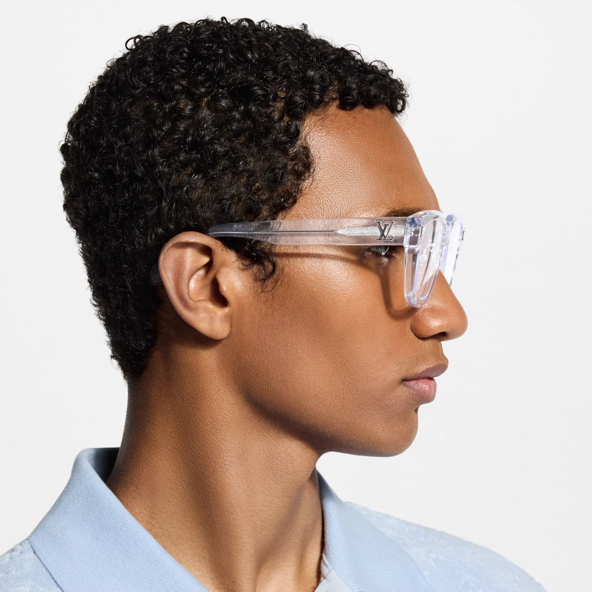 Louis Vuitton Men Square Frame White Sunglasses