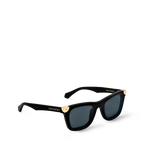 Louis Vuitton Men Square Frame Shiny Smoky Black Sunglasses
