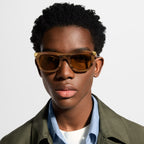 Louis Vuitton Men Square Frame Light Brwon Sunglasses