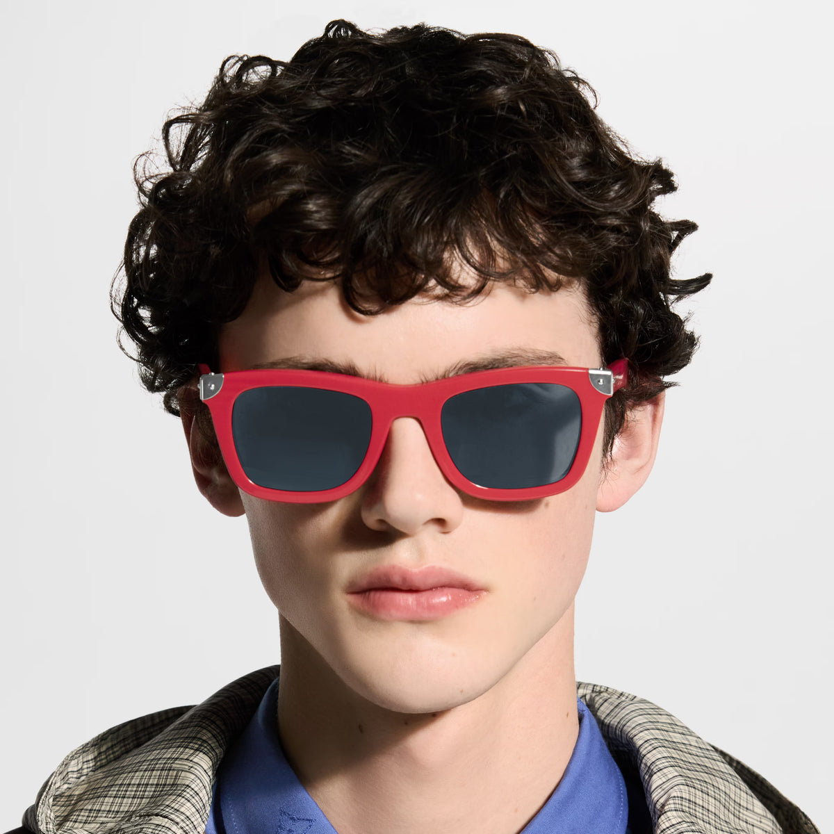 Louis Vuitton Men Square Frame Dusty Red Sunglasses