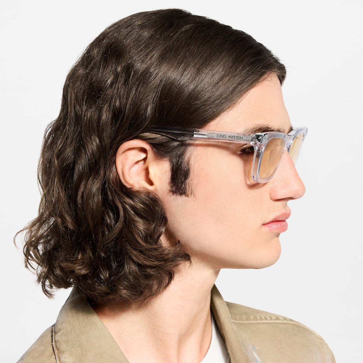 Louis Vuitton Men Square Frame Transparent Sunglasses