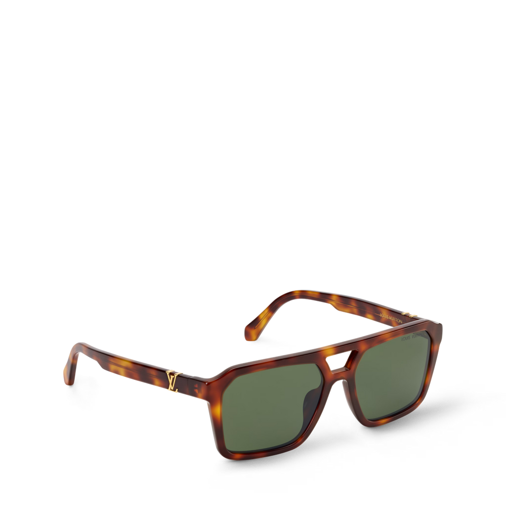 Louis Vuitton Men Square Frame Tortoise Sunglasses