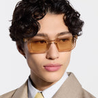 Louis Vuitton Men Square Frame Crystal Sunglasses