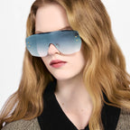 Louis Vuitton Women Mask Frame Gold Sunglasses