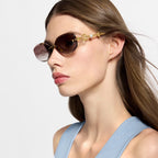 Louis Vuitton Women Oval Frame Royal Gold Sunglasses