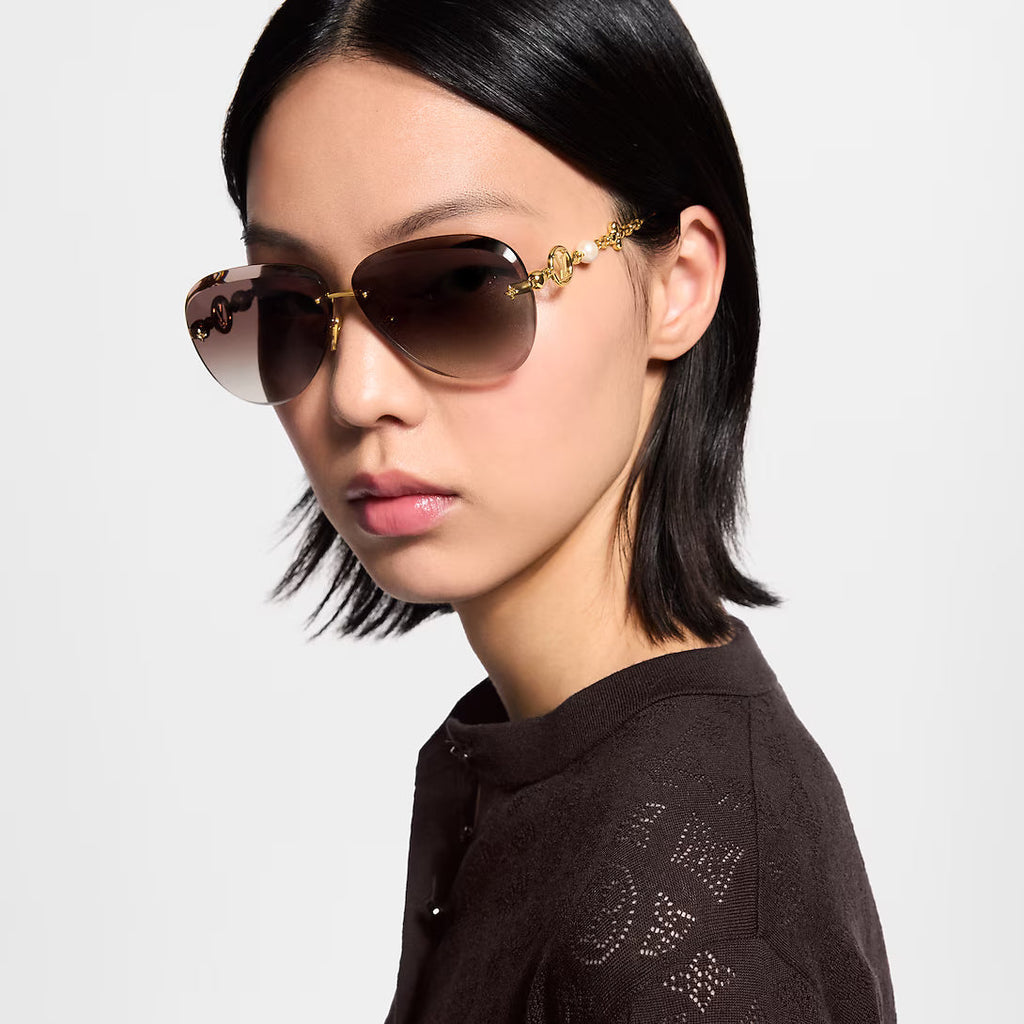 Louis Vuitton Women Pilot Frame Royal Gold Sunglasses