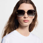 Louis Vuitton Women Square Frame Deep Gold Sunglasses
