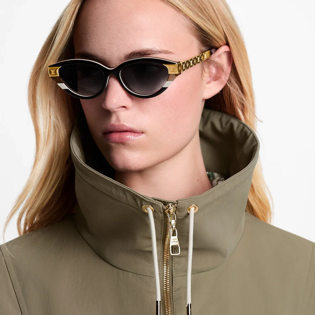 Louis Vuitton Women Cat-Eye Frame Coil black Sunglasses