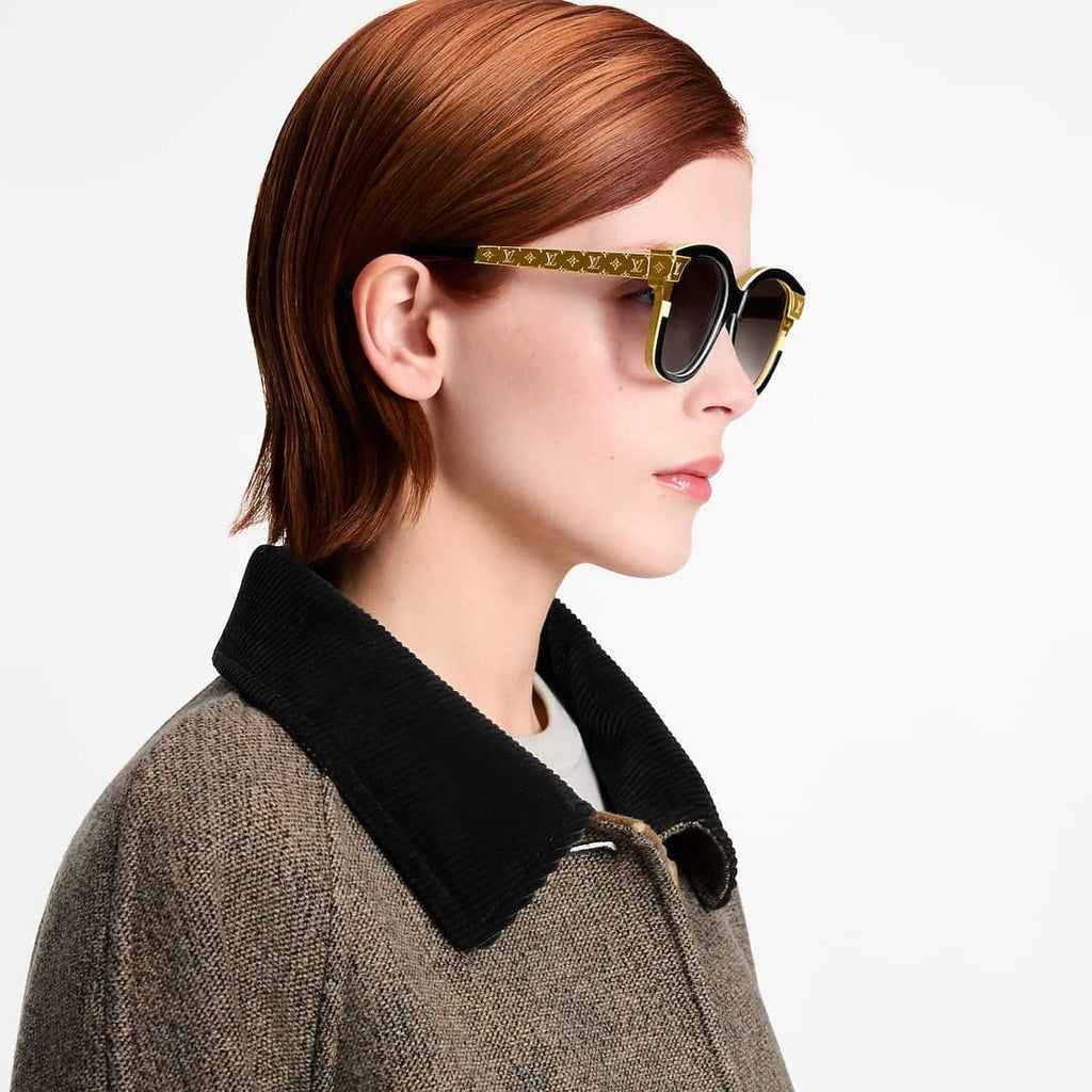 Louis Vuitton Women Square Frame Coil black Sunglasses