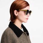 Louis Vuitton Women Square Frame Coil black Sunglasses