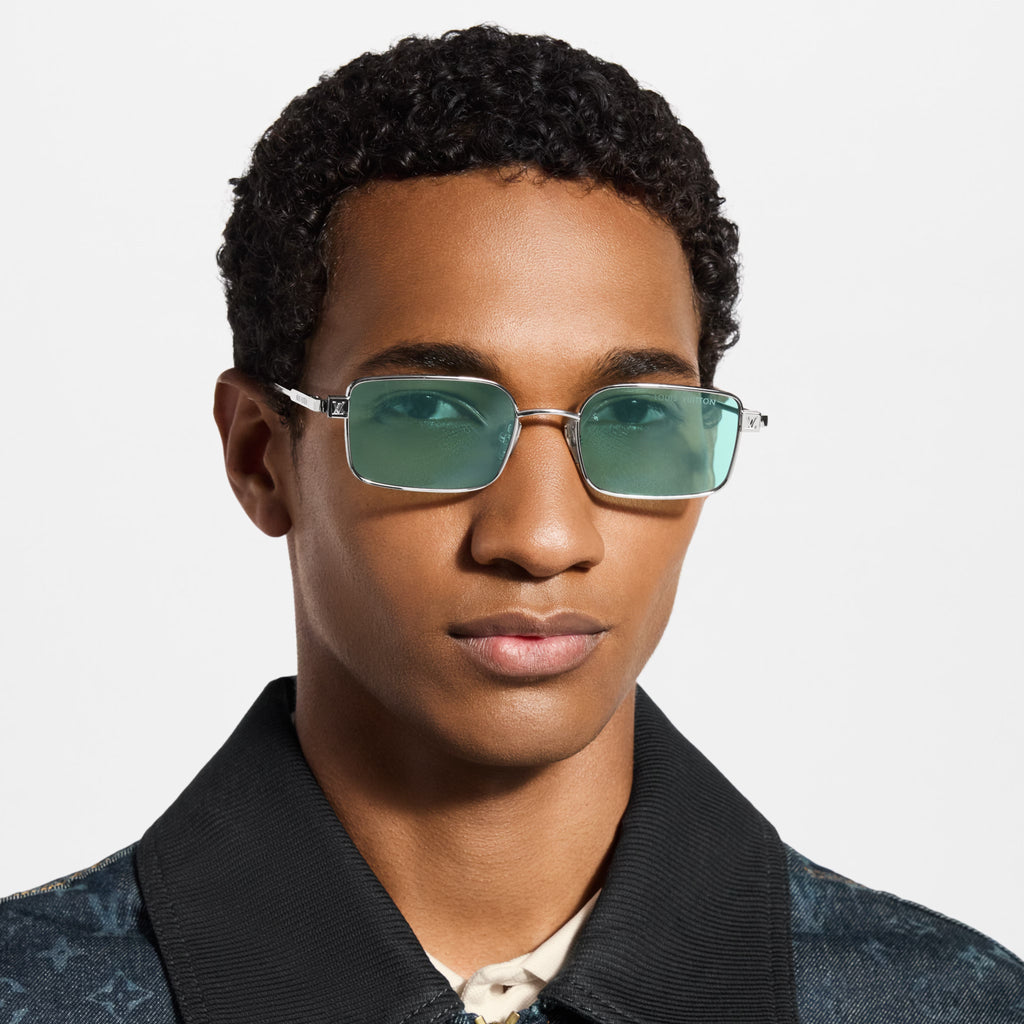 Louis Vuitton Men Square Frame Light Silver Sunglasses