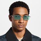 Louis Vuitton Men Square Frame Light Silver Sunglasses