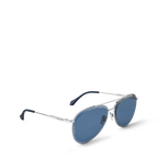 Louis Vuitton Men Pilot Frame Shiny Silver Sunglasses