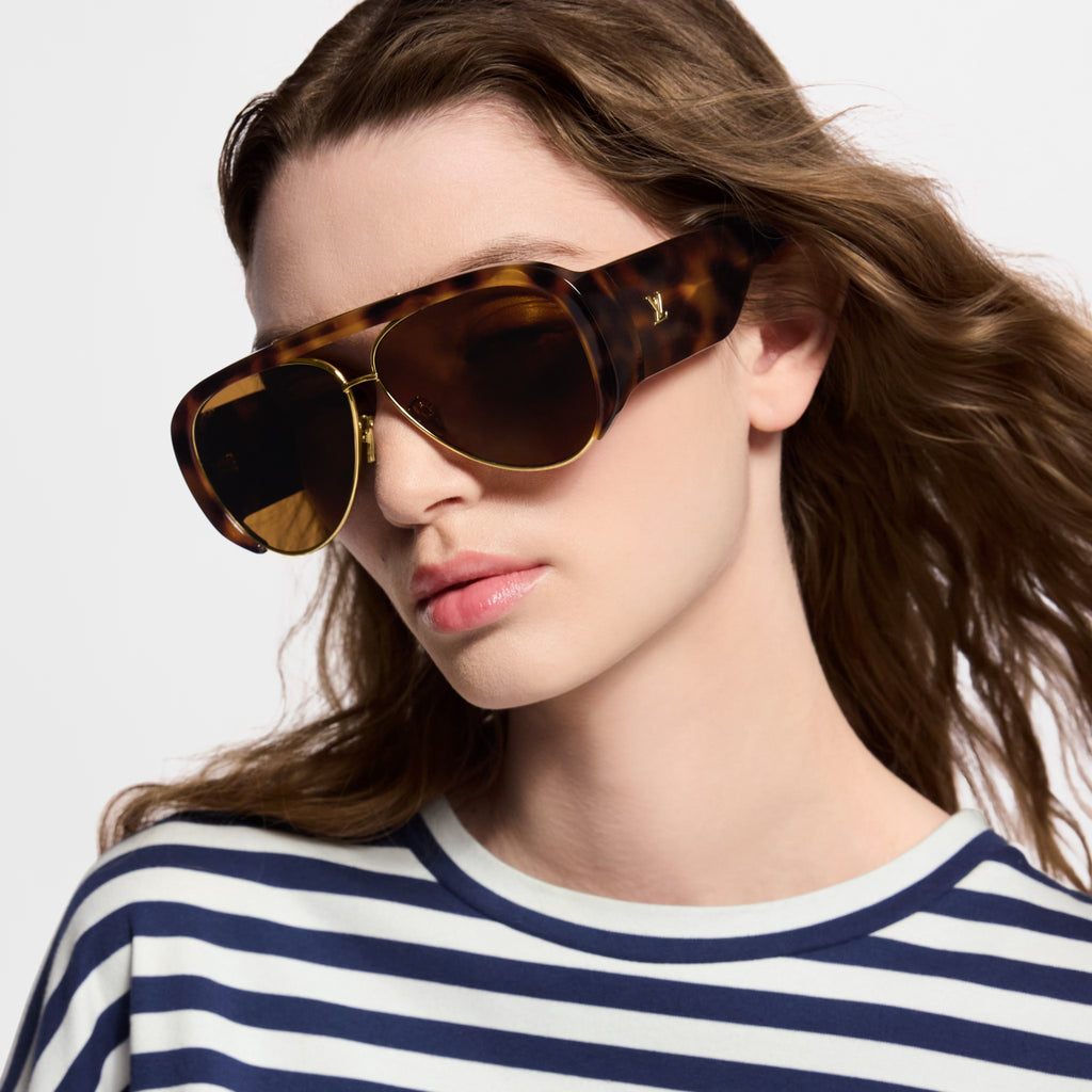 Louis Vuitton Women Pilot Frame Dark Brown Sunglasses