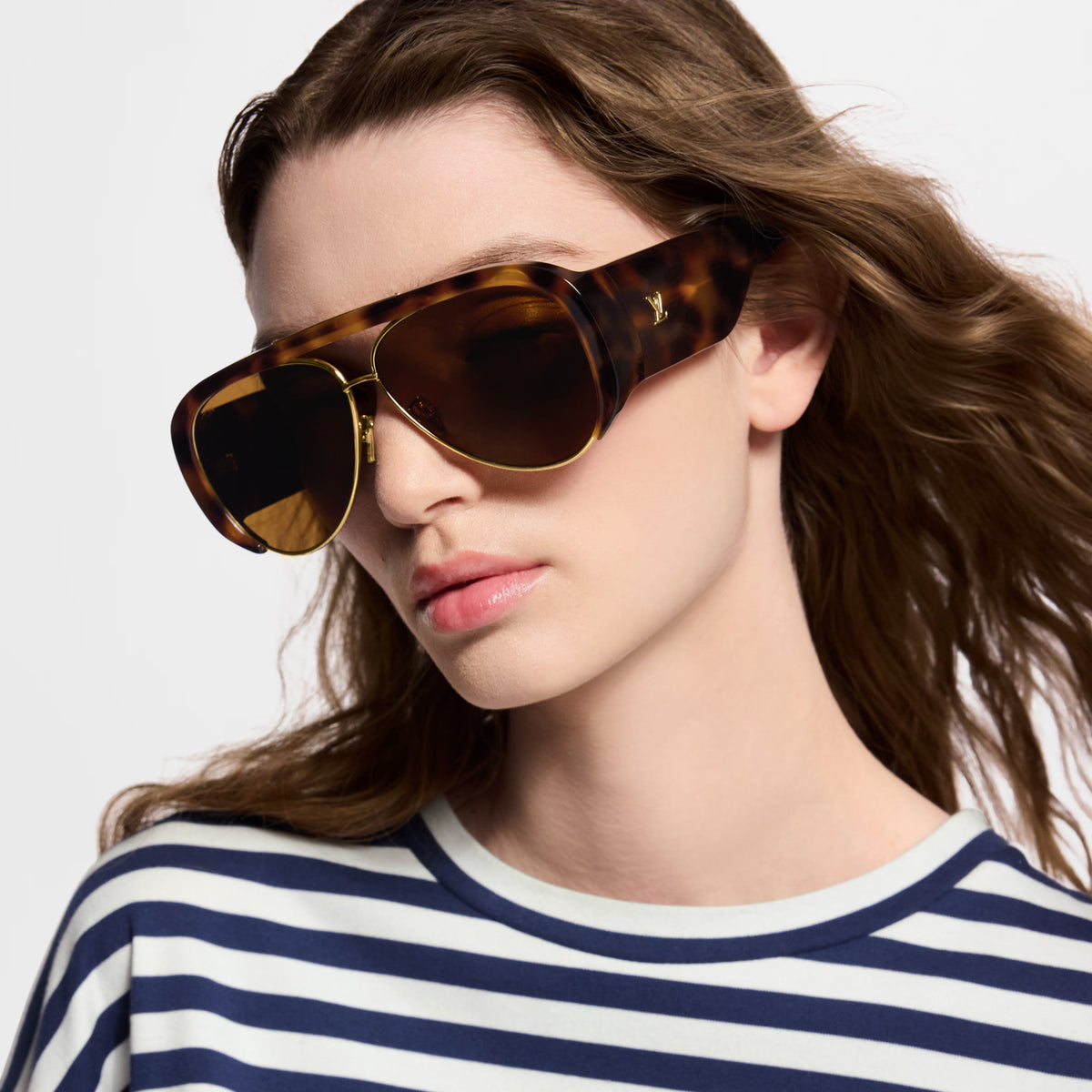 Louis Vuitton Women Pilot Frame Dark Brown Sunglasses