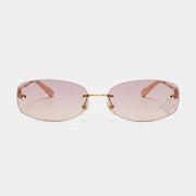 Louis Vuitton Women Crystal Oval Pink/Gold Tone Sunglasses