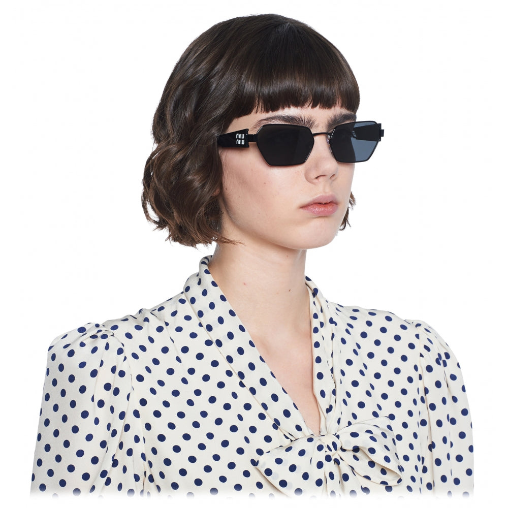 Miu Miu Unisex MU 53WS Black / Dark Grey Sunglasses