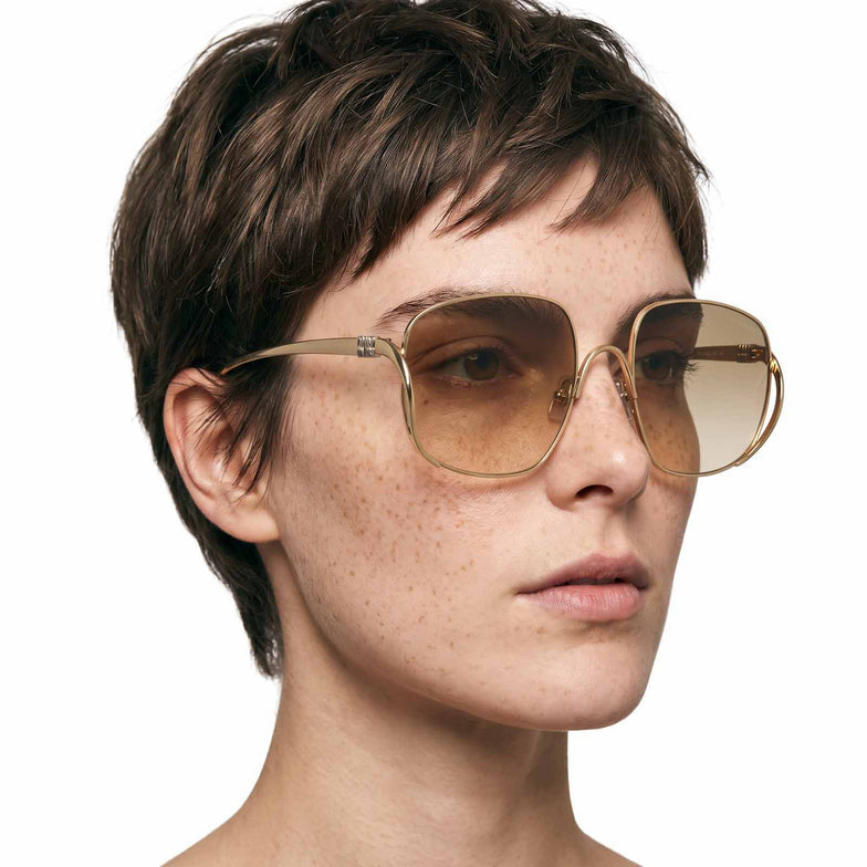 Miu Miu Women's MU A57S Oversized Square  Gold / Camomilla Yellow Gradient Sunglasses