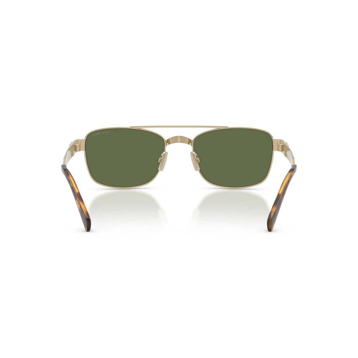 Miu Miu Women / Unisex Double-Bridge Gold / Green Sunglasses