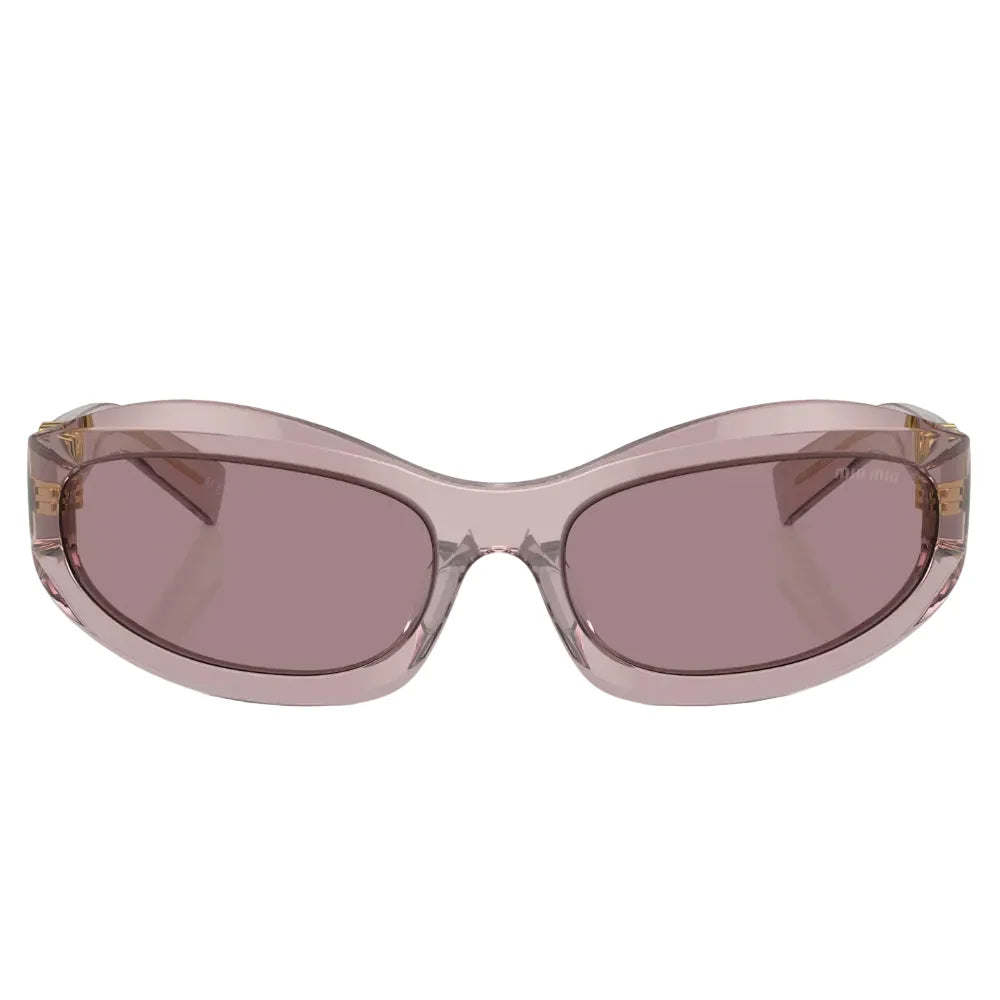 Miu Miu Women Transparent Mauve / Light Purple Brown Sunglasses