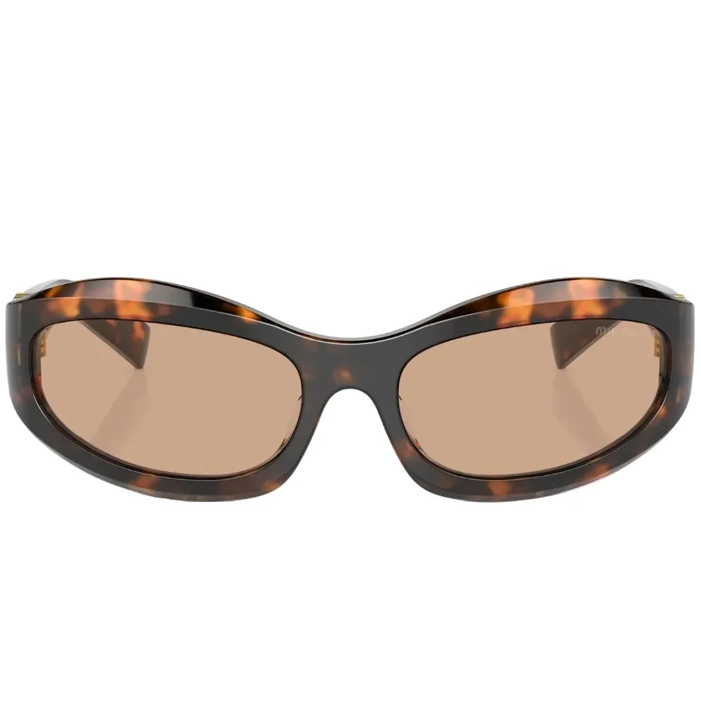 Miu Miu Women Havana / Brown Wraparound Sunglasses