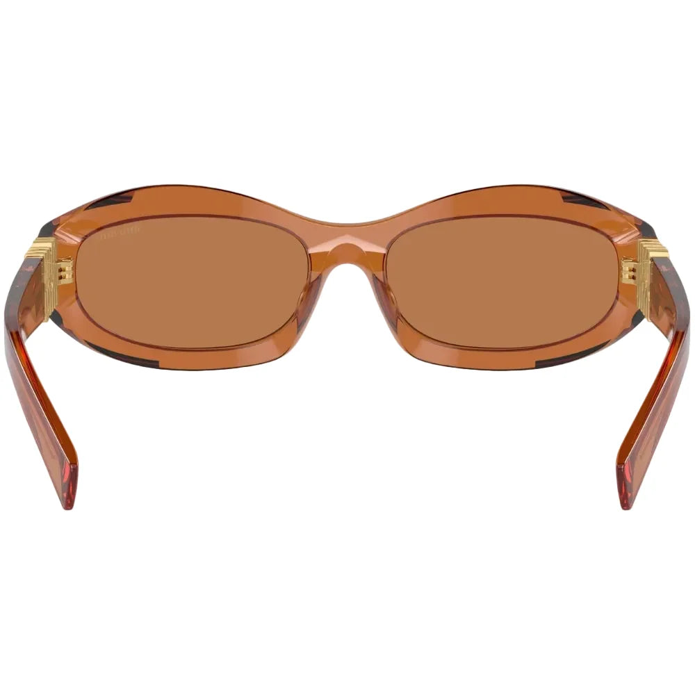 Miu Miu Women Transparent Caramel / Brown Sunglasses