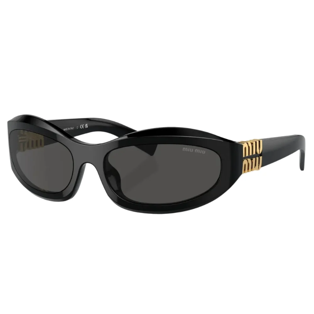 Miu Miu Women Wraparound Black / Grey Sunglasses