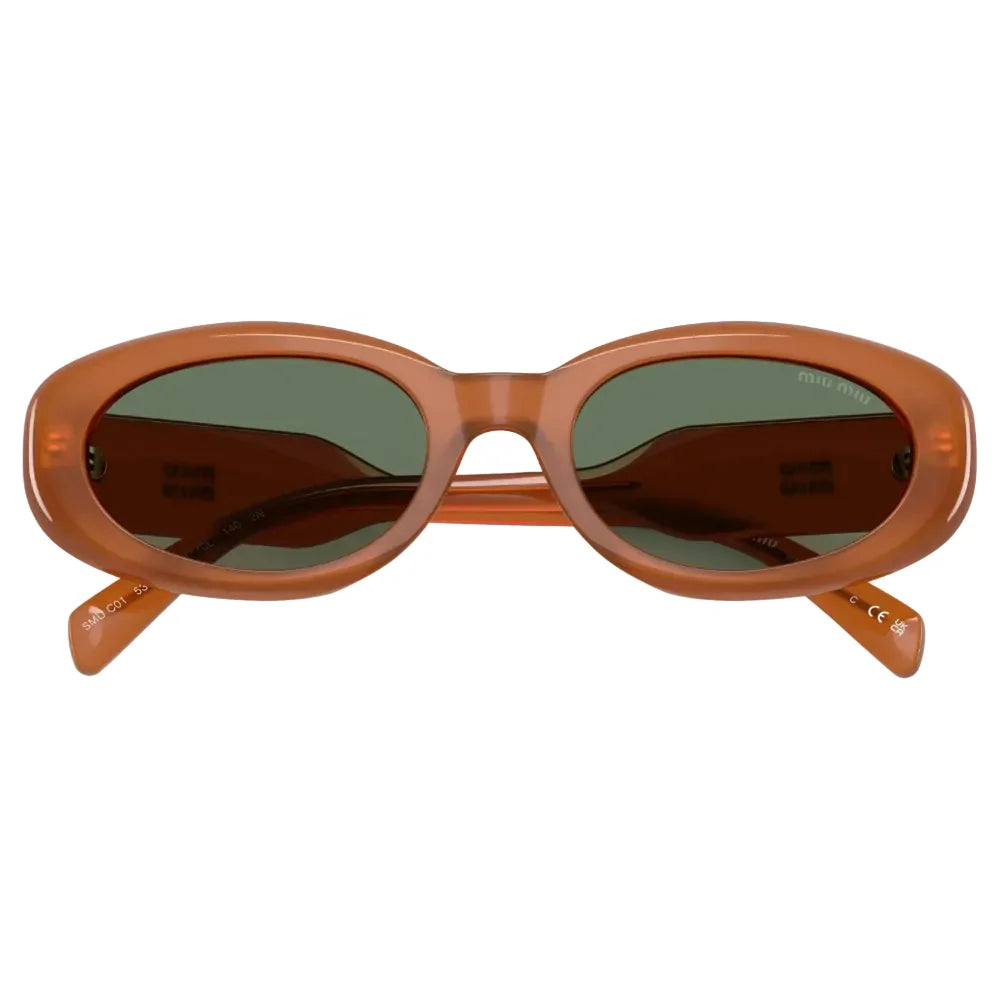 Miu Miu Women Oval Carnelian Opal / Green Sunglasses