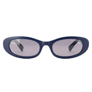 Miu Miu Women MU C02S Oval Glossy Navy Blue / Soft Grey Sunglasses