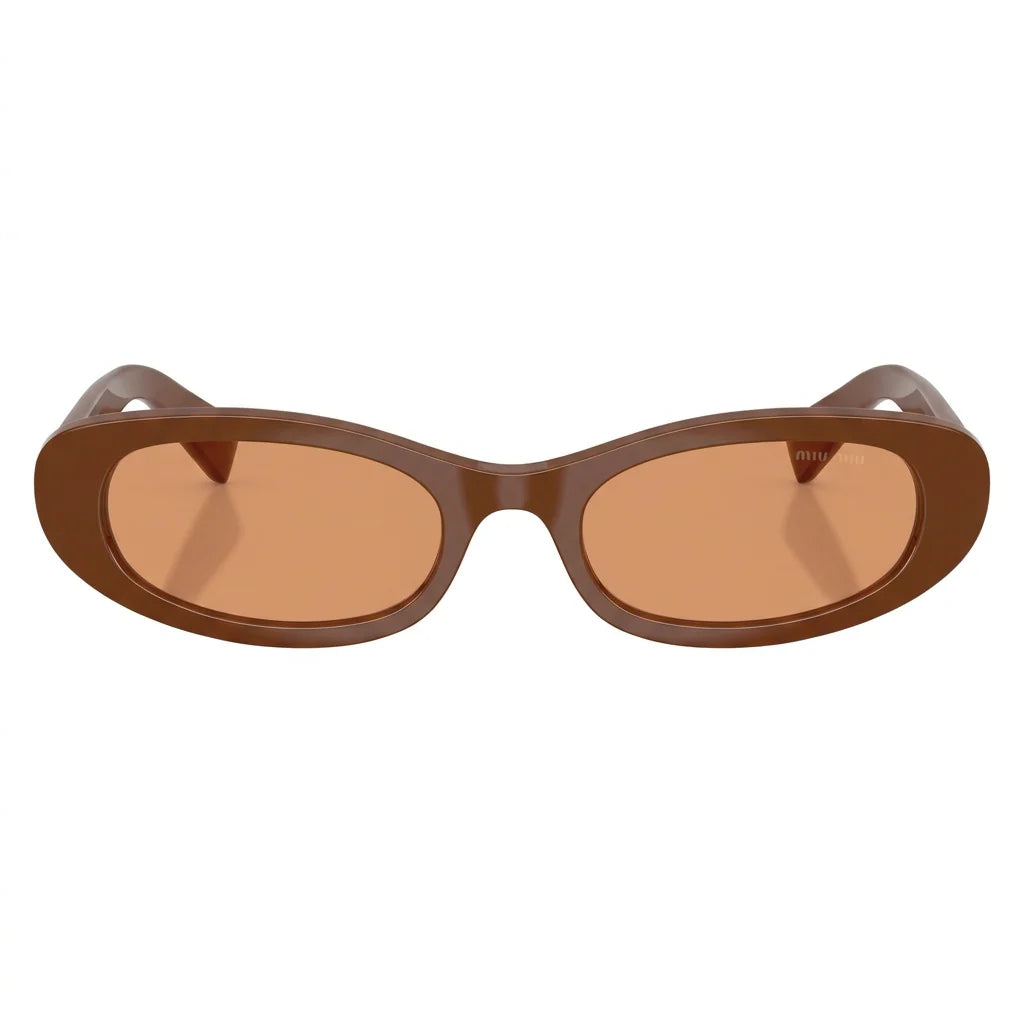 Miu Miu Women MU C02S Oval Cocoa Brown Sunglasses 