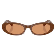 Miu Miu Women MU C02S Oval Cocoa Brown Sunglasses 