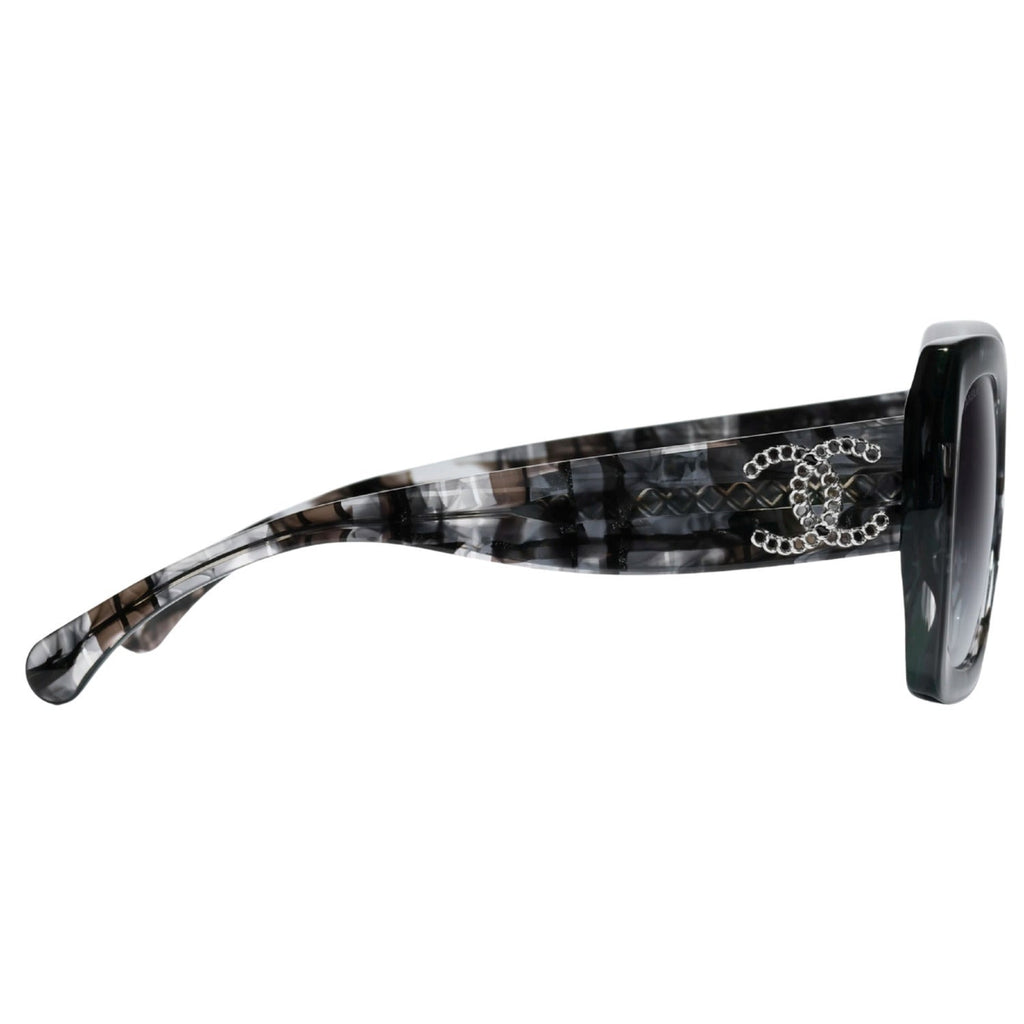Chanel Women Square Tortoise Grey Gradient Sunglasses