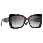 Chanel Women Square Tortoise Grey Gradient Sunglasses