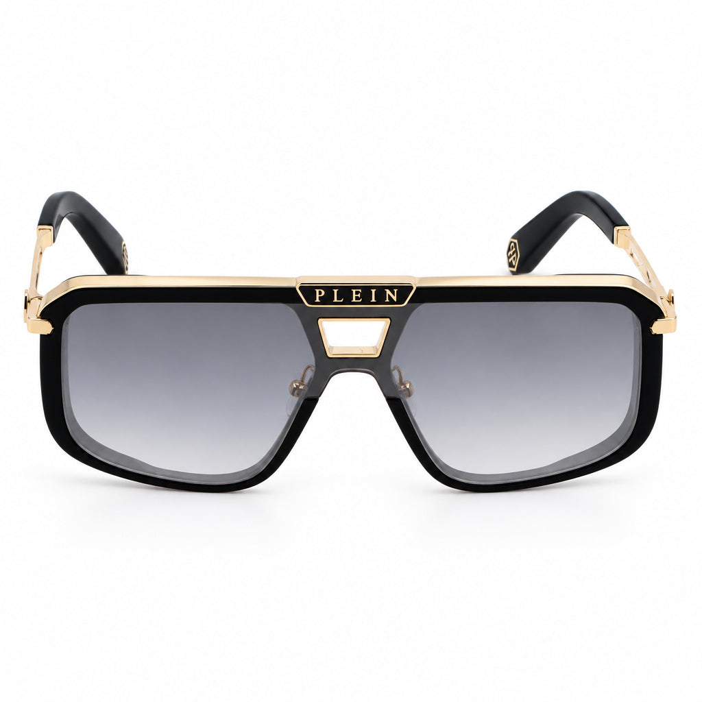 Philipp Plein Unisex Legacy Hexagon Matte Black / Rose Gold Sunglasses 