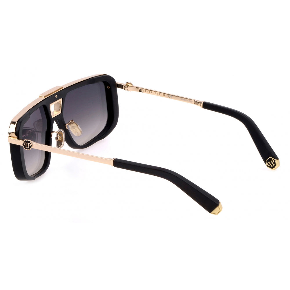 Philipp Plein Unisex Legacy Hexagon Matte Black / Rose Gold Sunglasses