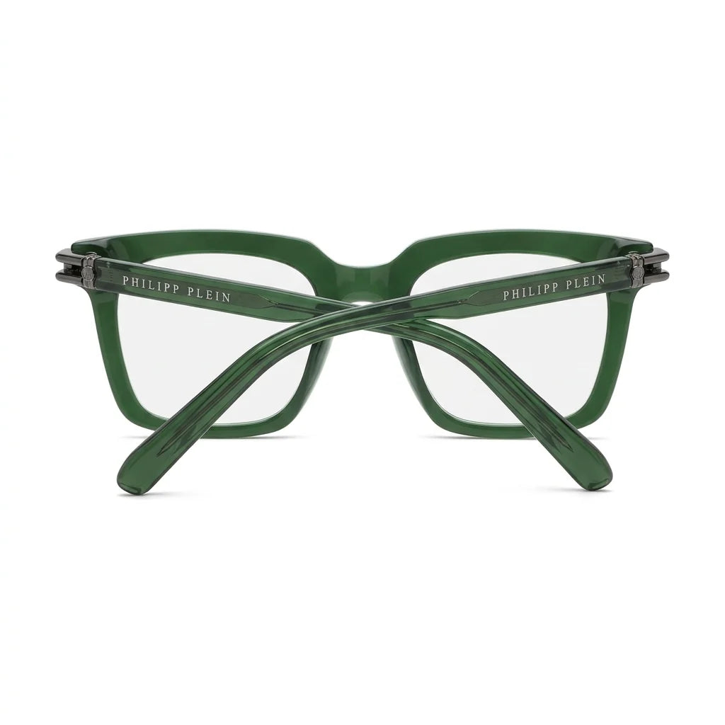 Philipp Plein Men VPP115M 0G61 Shiny Transparent Green Eyeglasses