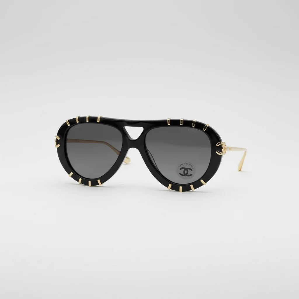 Chanel Women CH9207 Aviator Black Sunglasses
